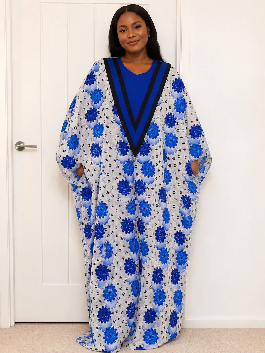 Cobalt Bloom Lounge Boubou by Da Estol Creative