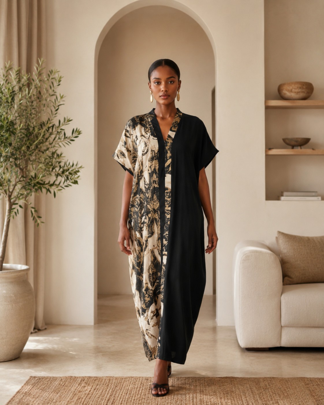 Monochrome Lounge Kaftan by Da Estol Creative
